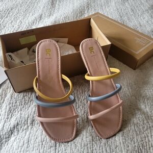 BORN IN CALIFORNIA, VEGAN KEATHER, Women's Multicolor Strappy Sandals